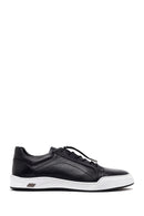 Male Black Lace-Up Thick-Soled Leather Sneaker | Derimod