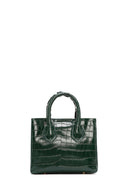 Women's Green Accessory Detailed Long Strap Crocodile Patterned Handbag | Derimod