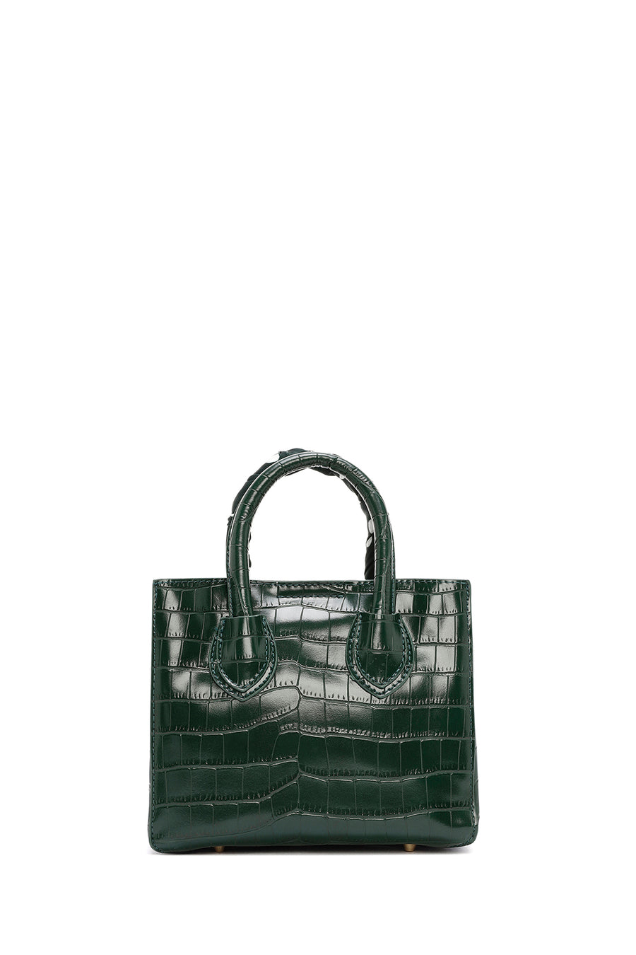 Women's Green Accessory Detailed Long Strap Crocodile Patterned Handbag