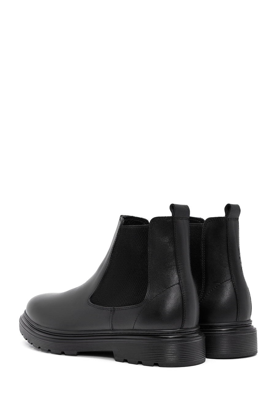 Men's Black Leather Chelsea Boots