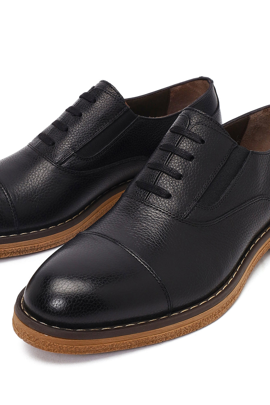 Men's Black Lace Up Leather Casual Shoes