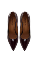 Woman Burgundy High Thin-Heel Patent Leather Leather Stiletto | Derimod
