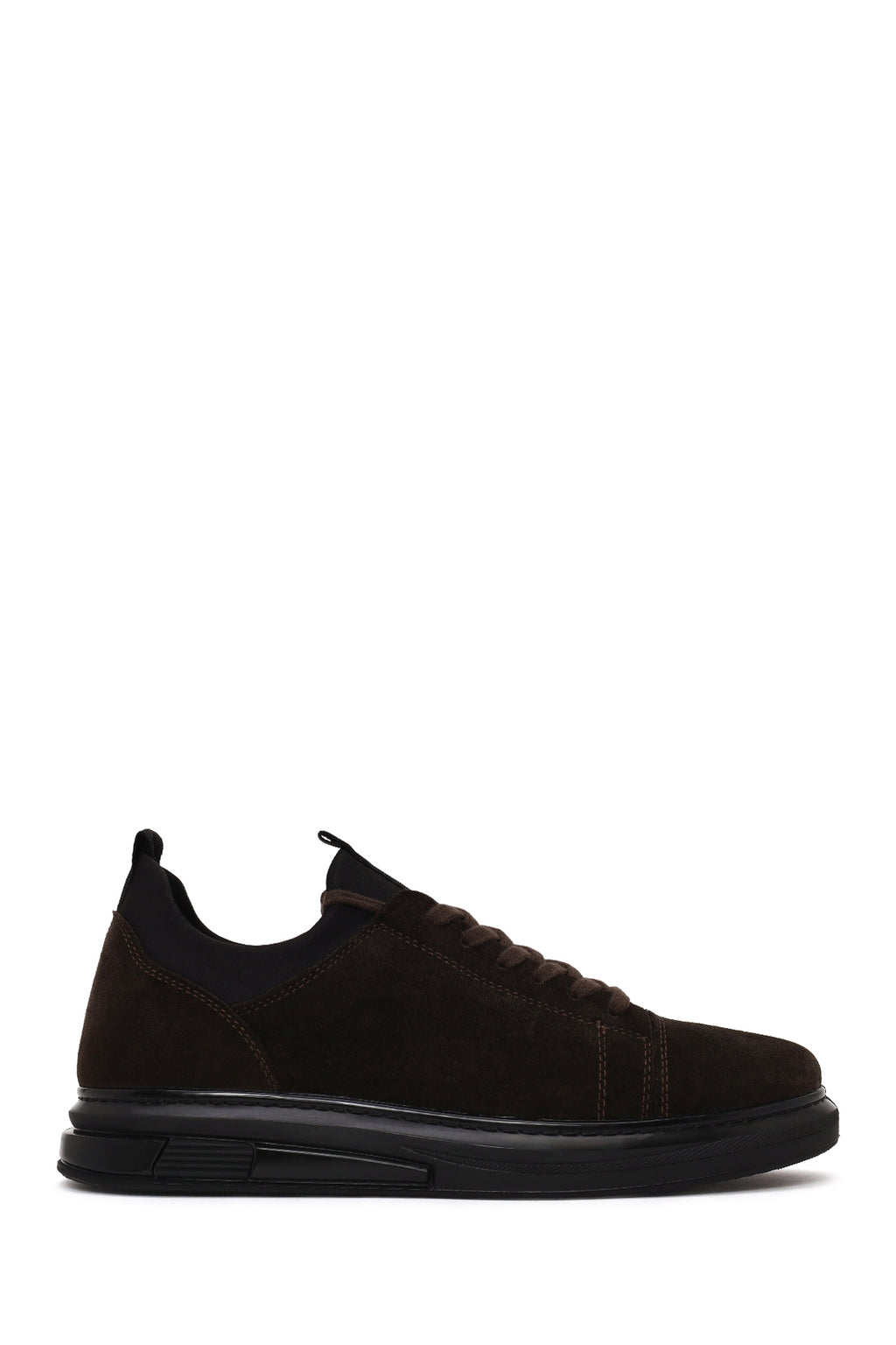 Erkek Kahverengi Bağcıklı Süet Deri Sneaker