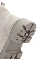 Women's Gray Suede Leather Zippered Boots | Derimod