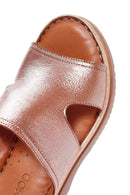 Women's Tan Thick Soled Leather Comfort Slippers | Derimod