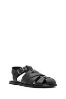 Kadın Siyah Tokalı Deri Sandalet | Derimod