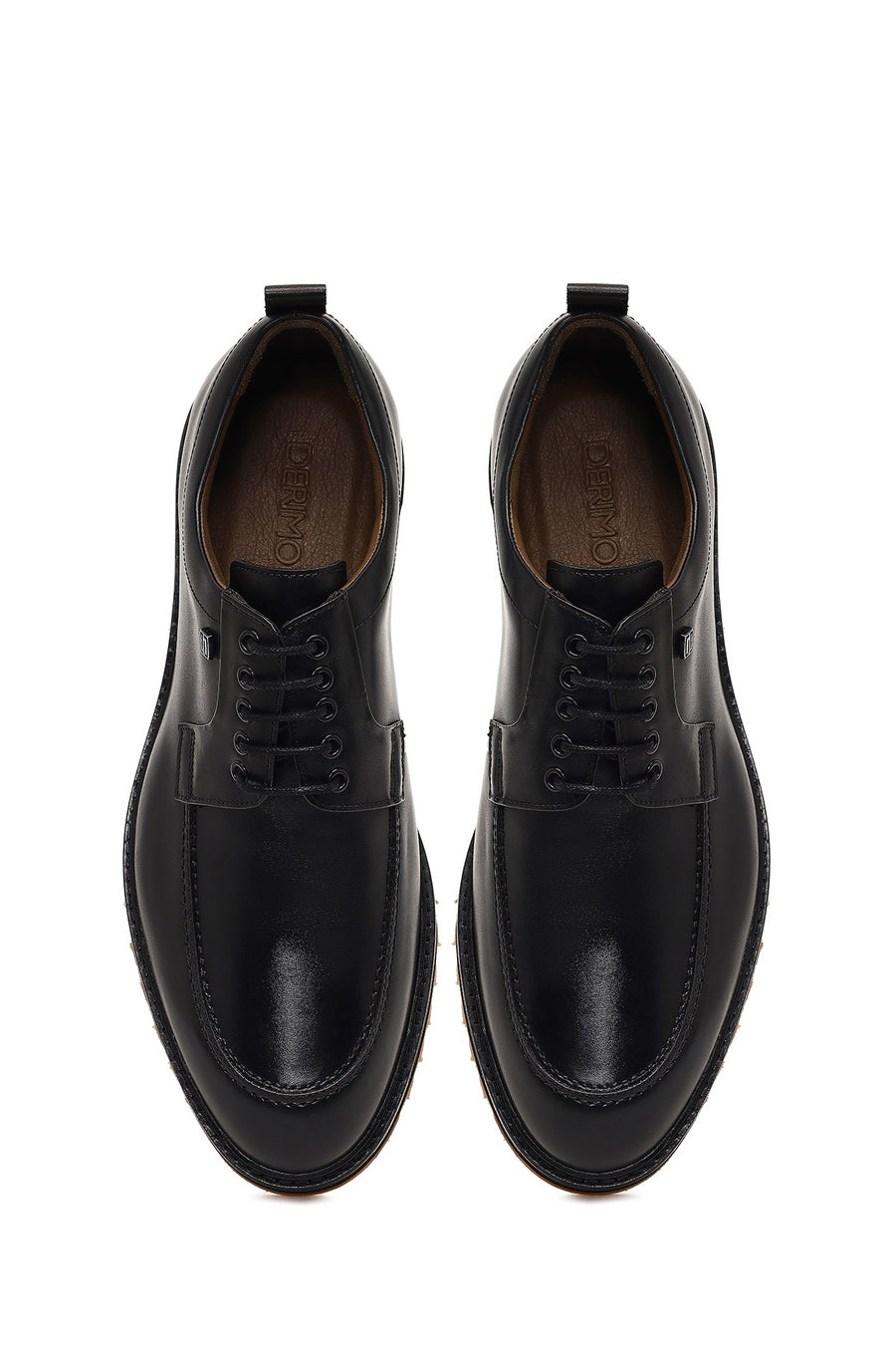 Men's Black Lace-Up Leather Casual Shoes