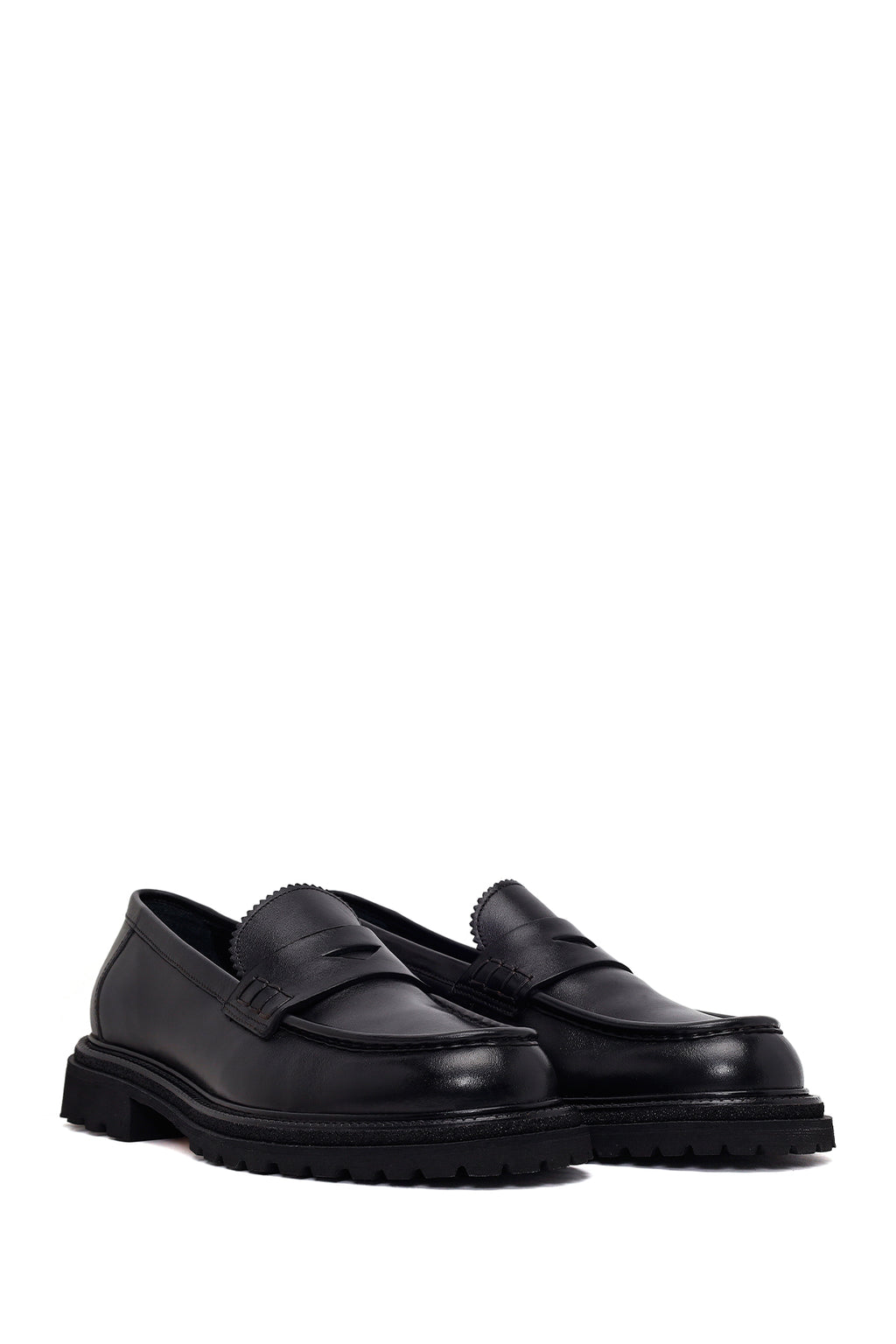 Erkek Siyah Deri Casual Loafer