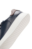 Men's Navy Blue Leather Sneaker | Derimod