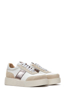 Women's Beige Leather Thick Soled Sneaker | Derimod