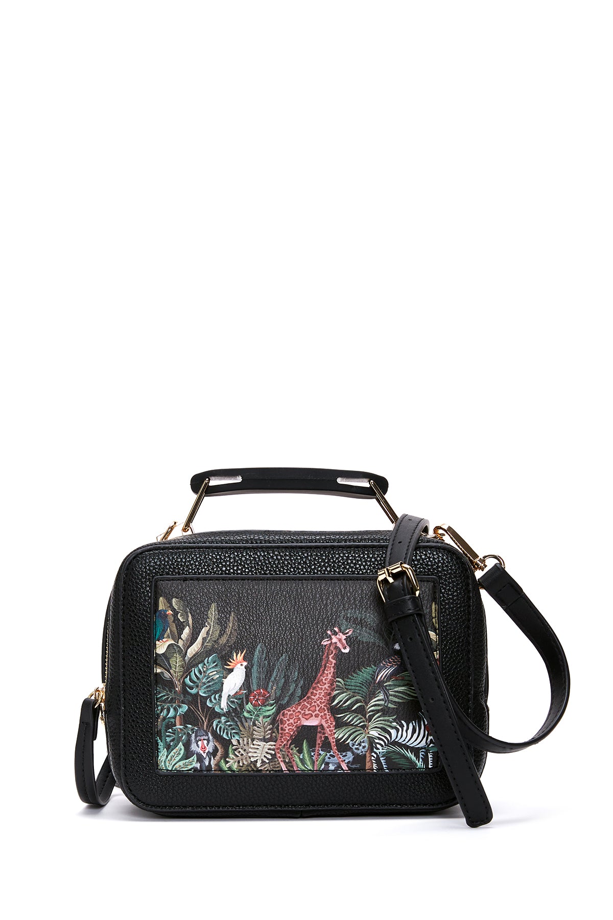 Women's Black Long Strap Printed Shoulder Bag 24WBD240626 | Derimod