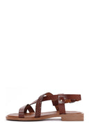 Women's Brown Leather Bodrum Sandals | Derimod