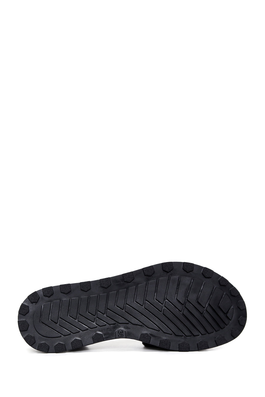 Women's Black Buckled Leather Sandals