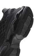 Erkek Siyah Bağcıklı Kalın Tabanlı Kumaş Sneaker | Derimod