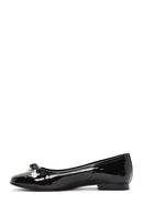 Women's Black Patent Leather Ballerinas | Derimod