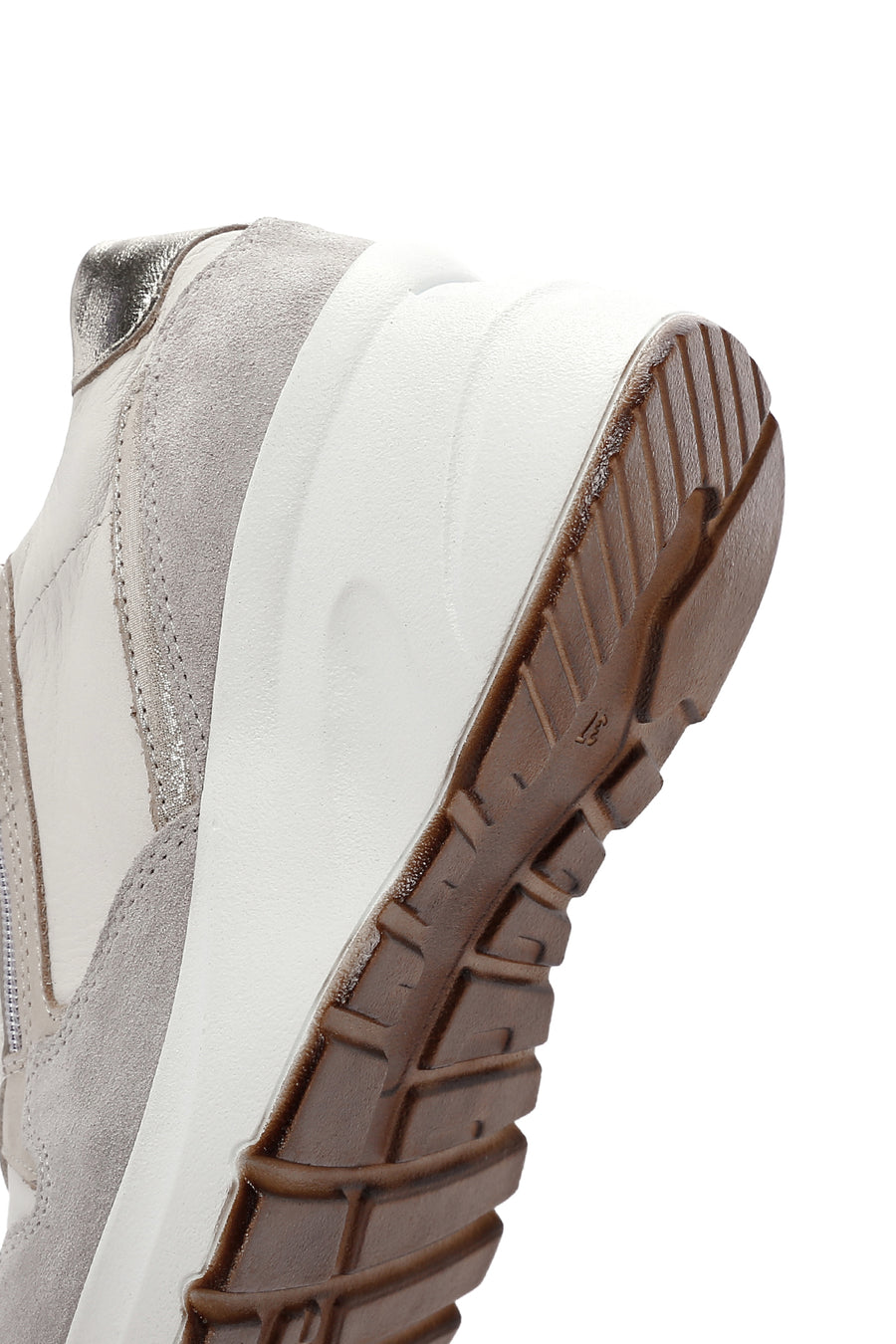 Kadın Bej Deri Kalın Tabanlı Sneaker