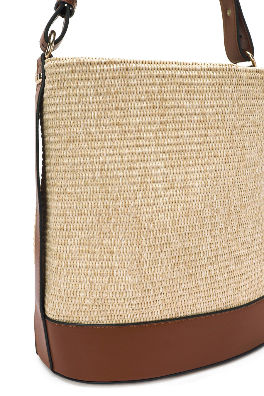 Women's Beige Straw Shoulder Bag