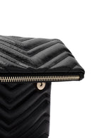 Women's Black Long Chain Strap Quilted Clutch Bag | Derimod