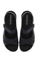 Women's Black Strappy Comfort Sandals | Derimod