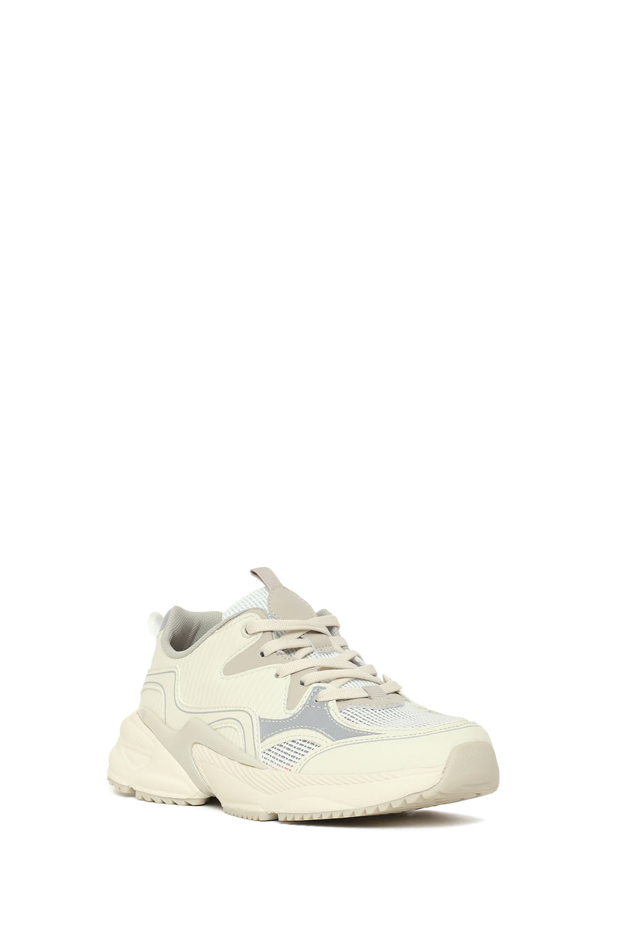 Woman Grey Thick-Soled Lace-Up Sneakers