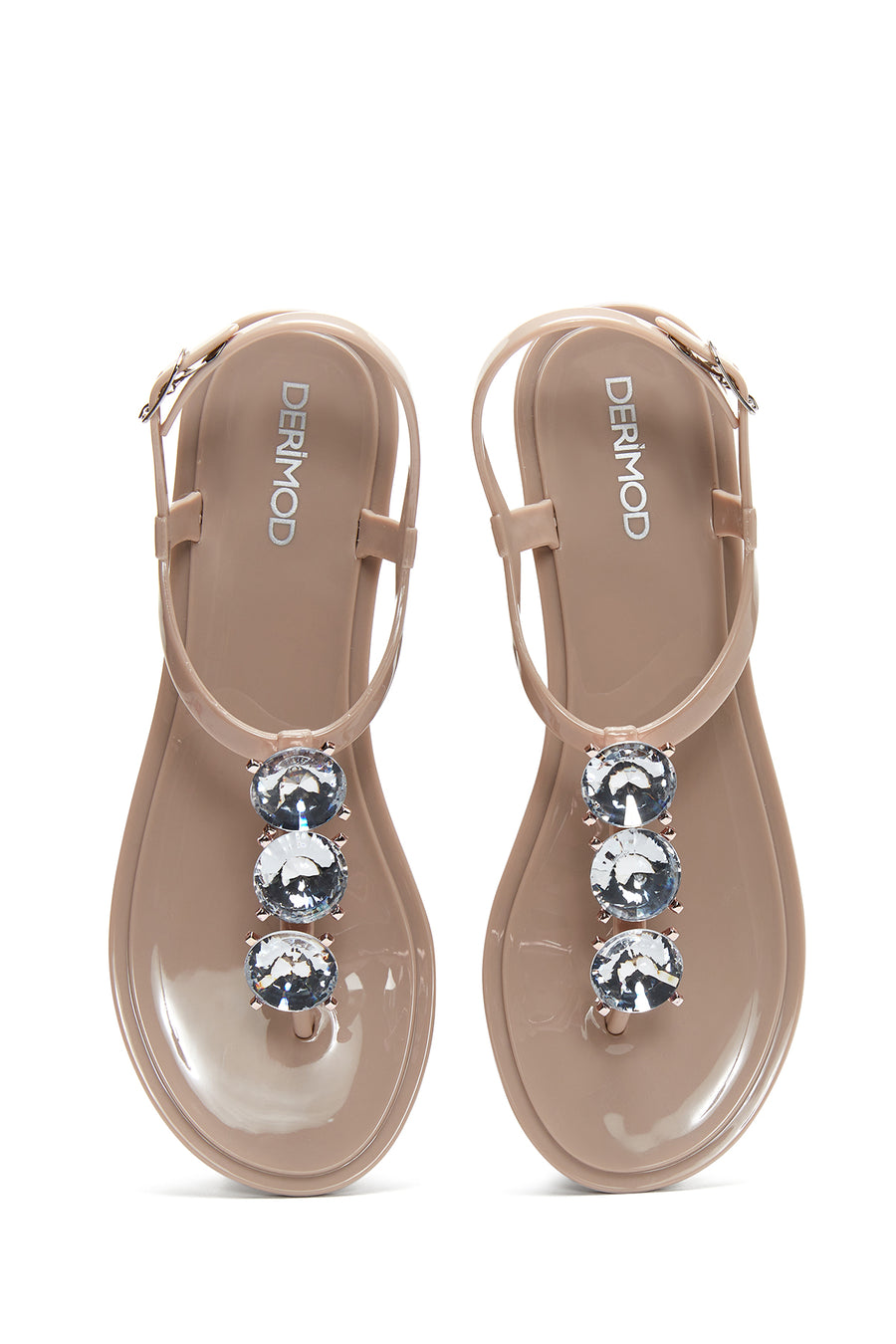 Women's Pink Stone Flip Flops Sandals