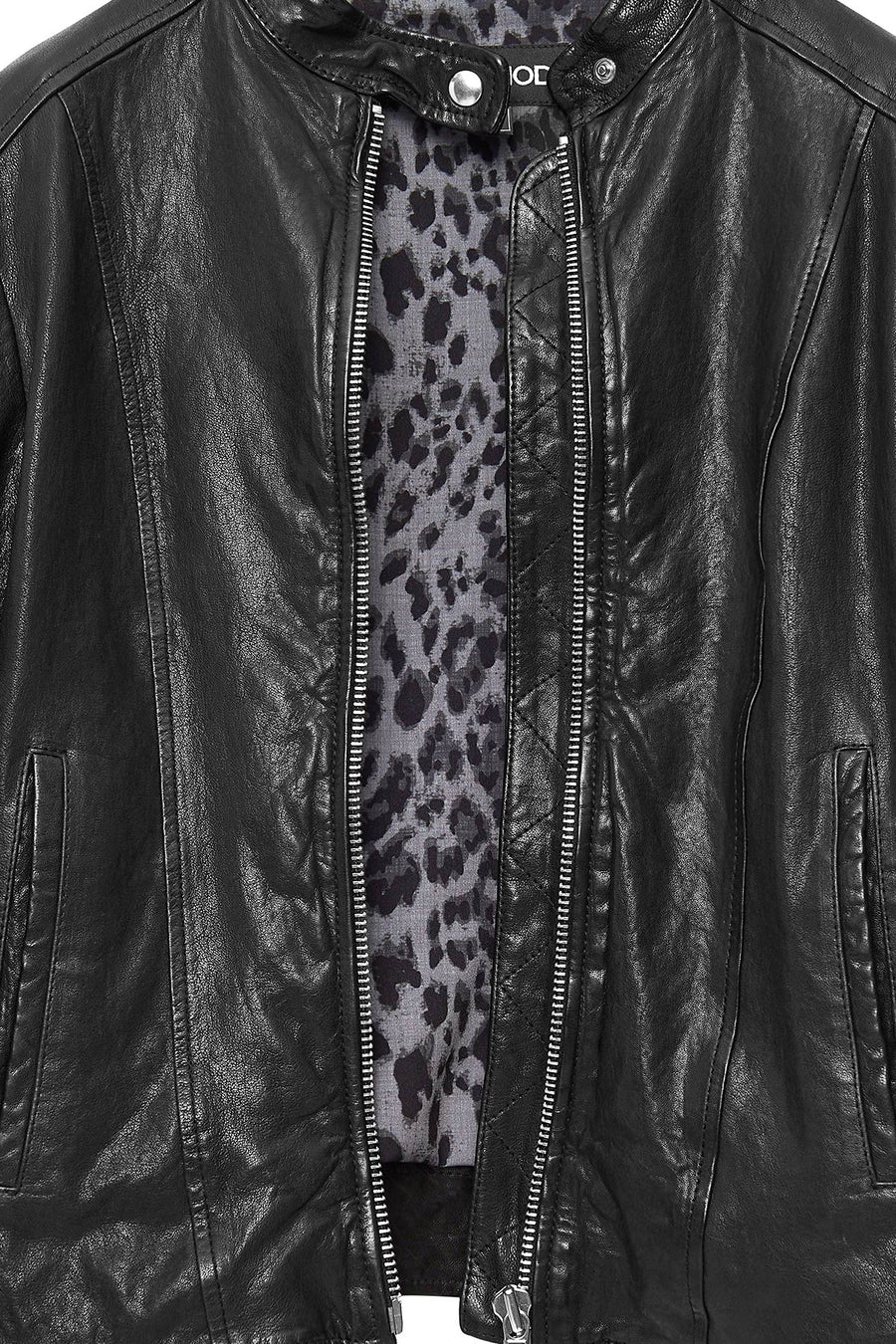 Escape Women's Black Short Leather Jacket