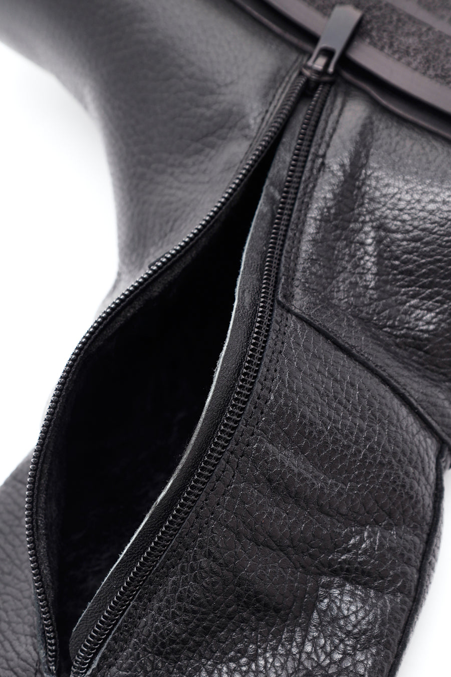 Women's Black Zippered Leather Boots