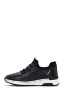 Women's Black Lace-up Thick-Sole Leather Sneaker | Derimod