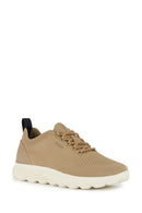 Geox Men's Beige Spherica Lace-Up Fabric Sneaker | Derimod