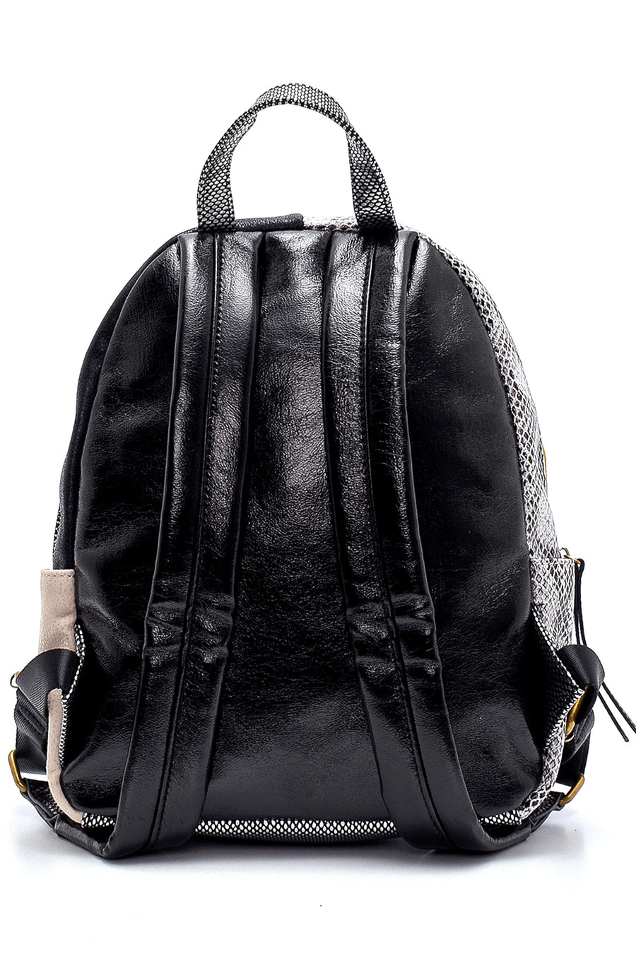 Women's Snakeskin Pattern Detailed Backpack