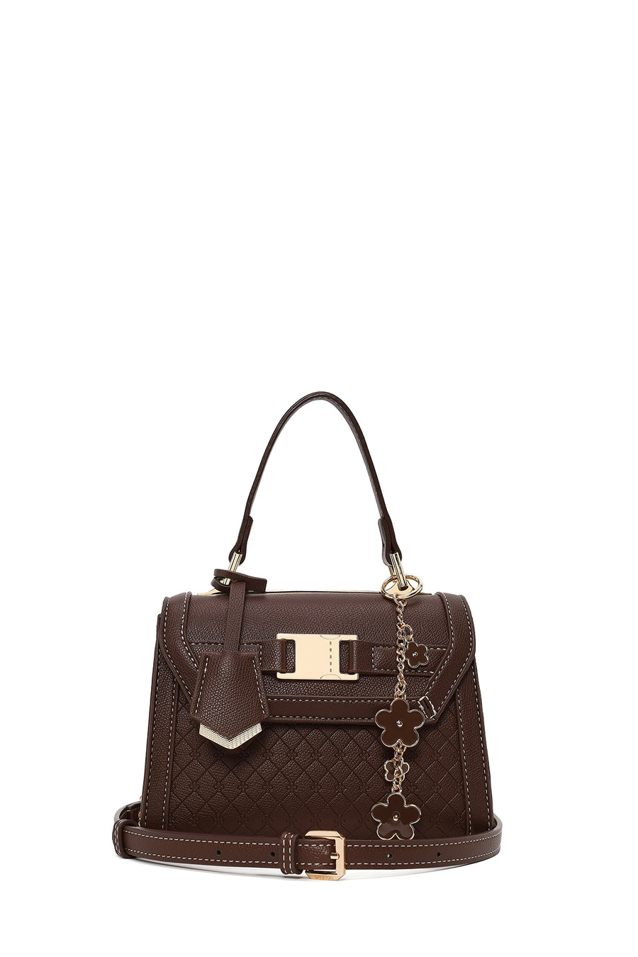 Woman Brown Long-Strap Charmed Mini Shoulder Bag AB240012SC | Derimod