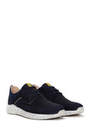 Men's Navy Blue Nubuck Leather Sneaker | Derimod