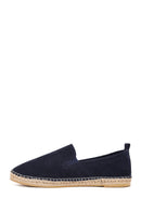 Men's Navy Blue Suede Leather Espadrille | Derimod