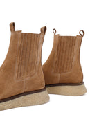 Women's Camel Thick-Soled Suede Leather Chelsea Boot | Derimod