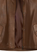 Vera Woman Brown Oversize Leather Jacket | Derimod