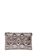 Women's Anthracite Long Chain Strap Quilted Clutch Bag | Derimod