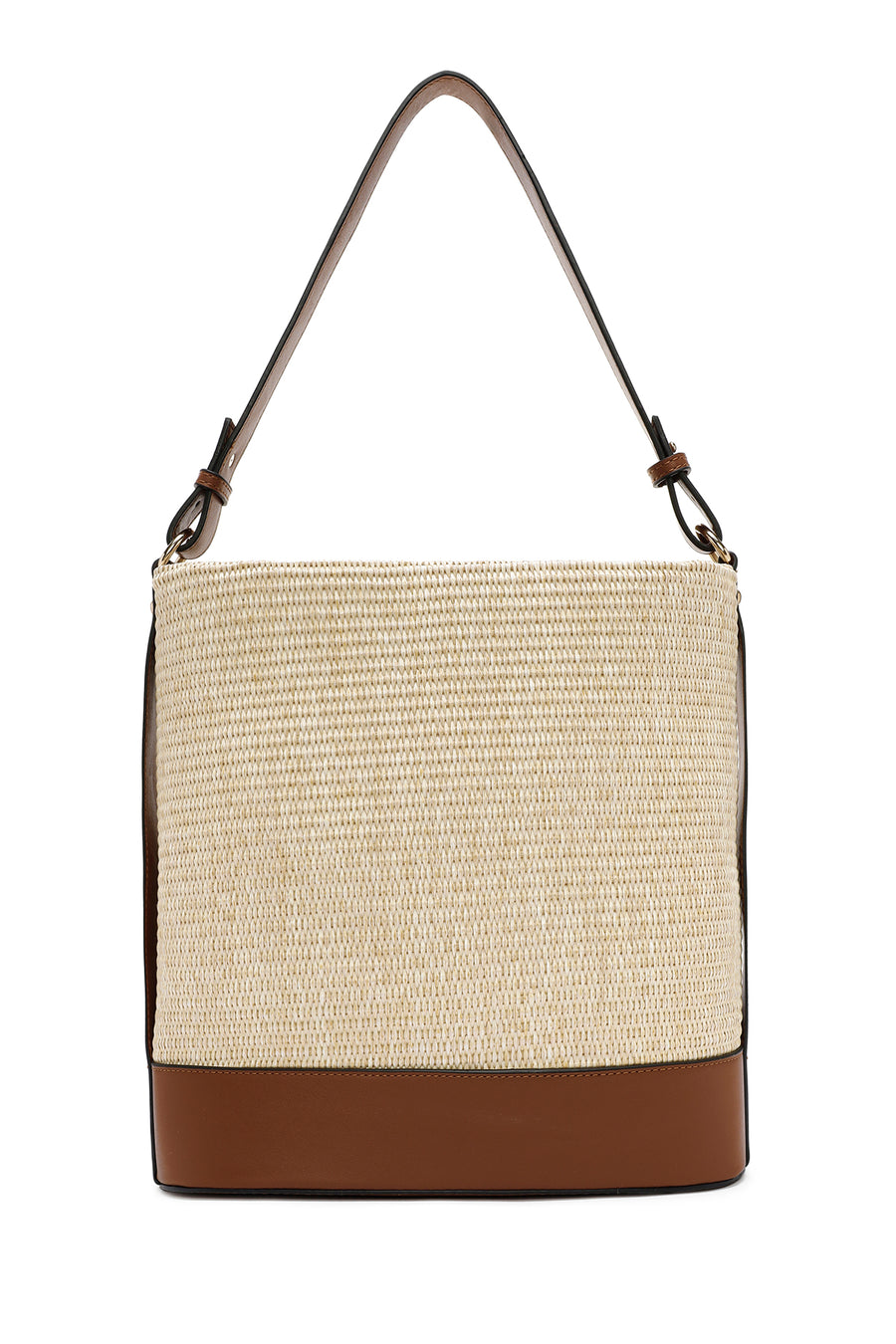Women's Beige Straw Shoulder Bag