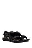 Men's Black Leather Sandals | Derimod