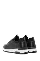 Woman Black Laced Leather Sneakers | Derimod