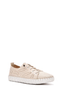 Women's Beige Leather Comfort Shoes | Derimod