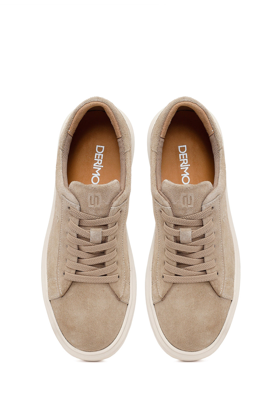 Male Beige Lace-up Suede Leather Sneaker
