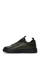 Men's Green Leather Thick Soled Sneaker | Derimod