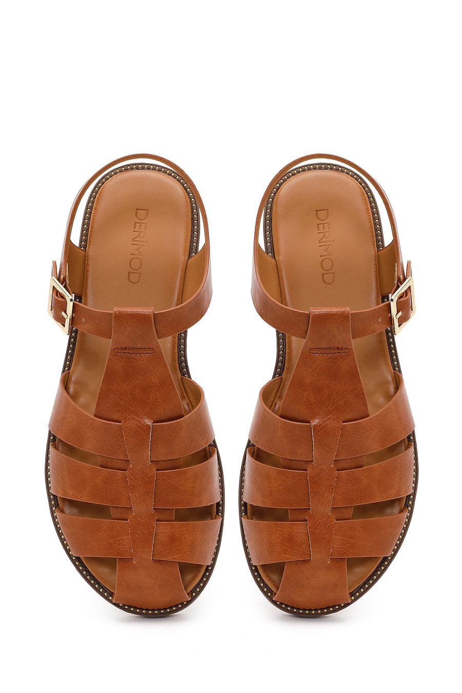 Women's Tan Ankle Buckle Sandals