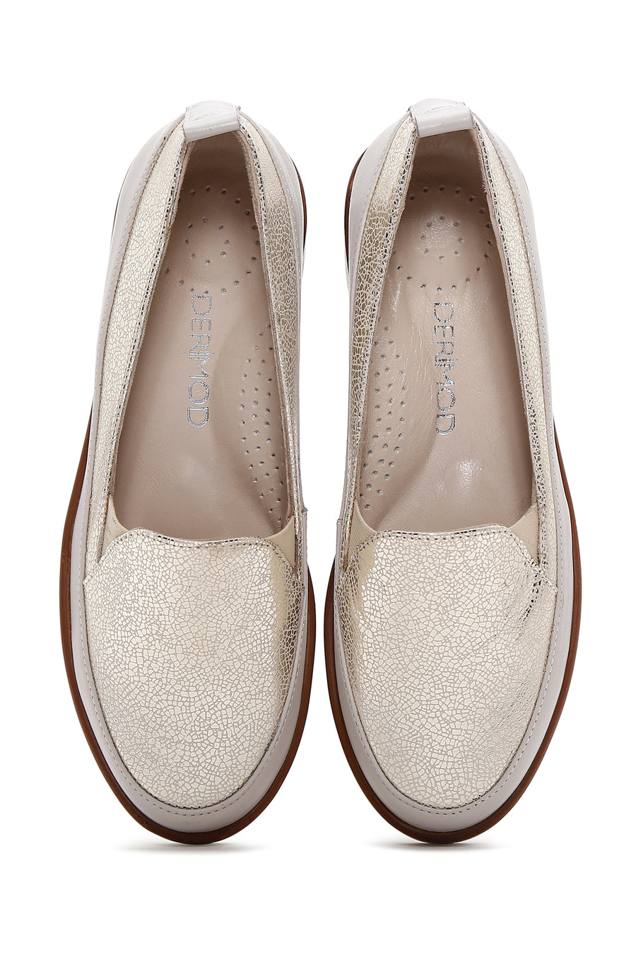 Kadın Bej Deri Comfort Loafer