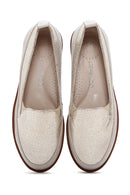 Women's Beige Leather Comfort Loafer | Derimod