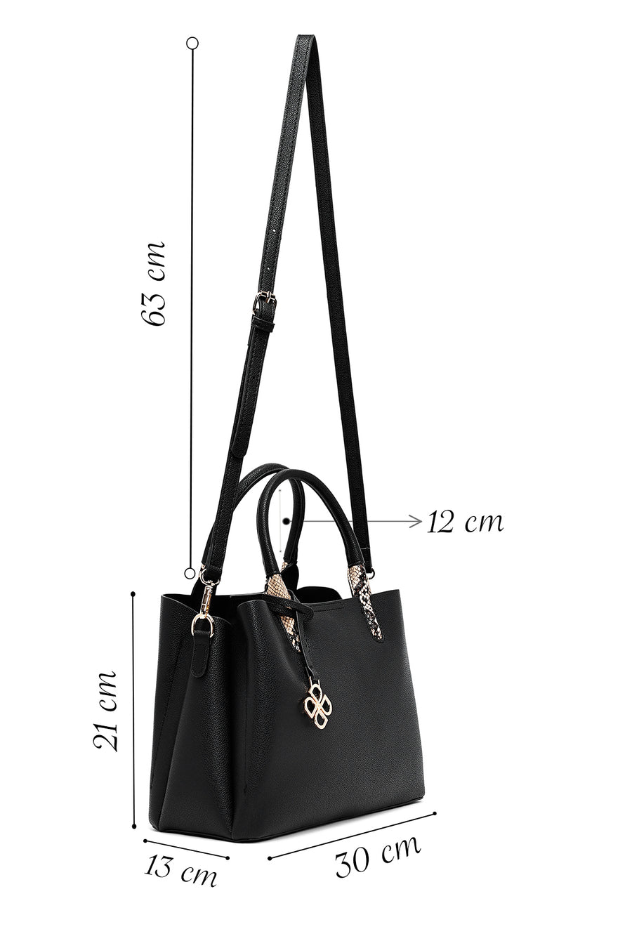 Women's Black Long Strap Classic Handbag