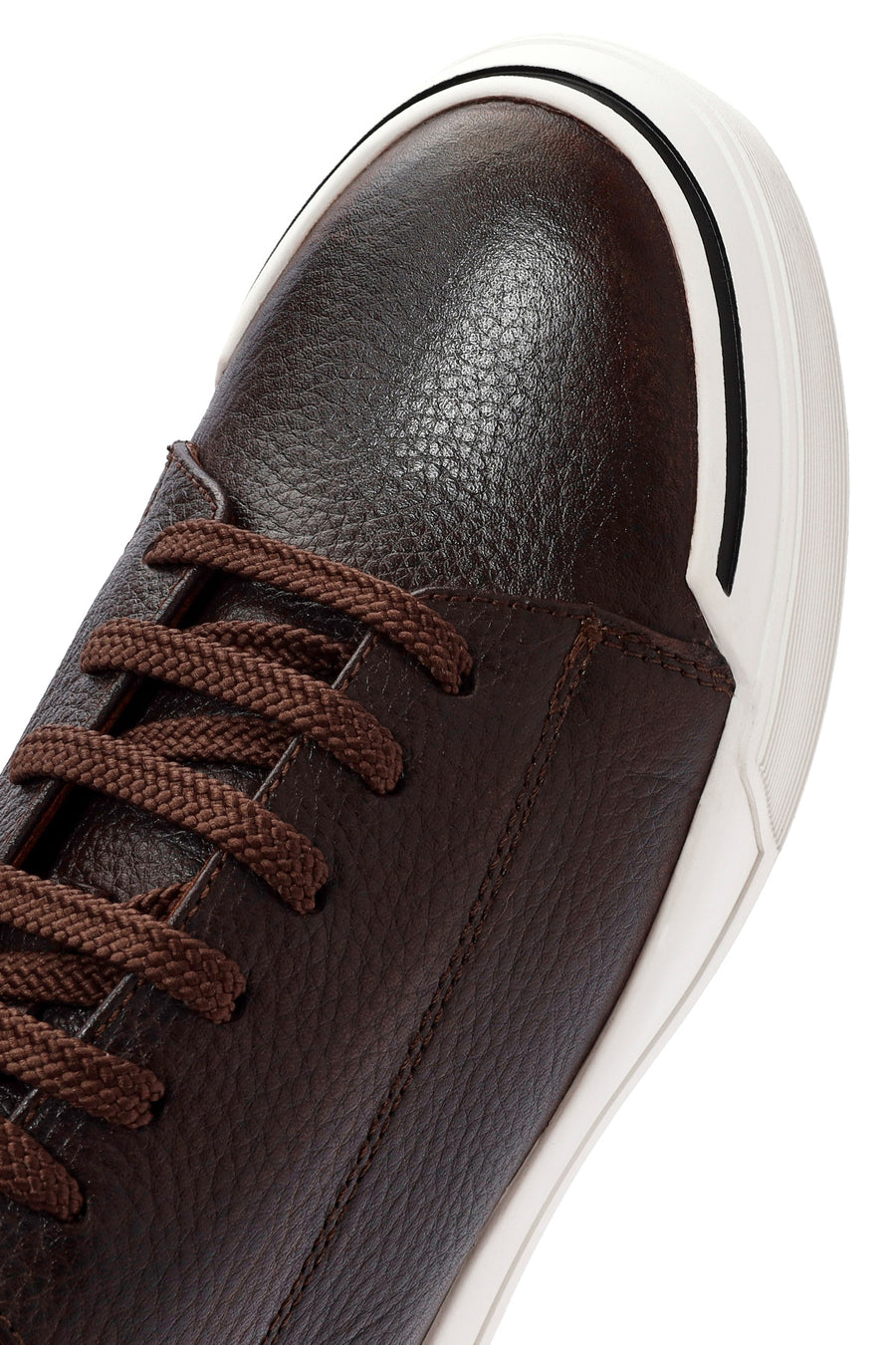 Men's Brown Lace-Up Leather Sneaker