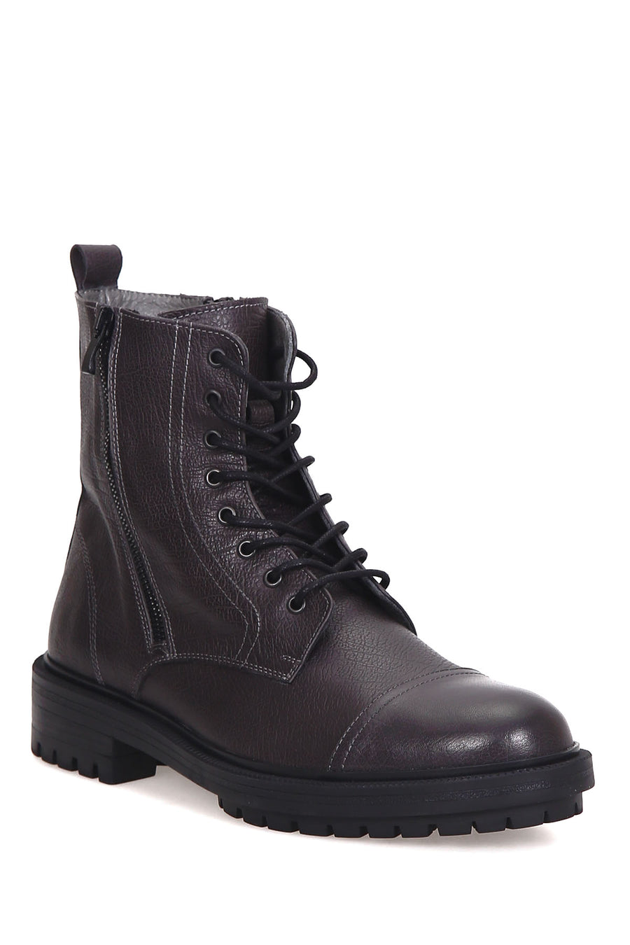 Men's Zippered Leather Boots