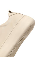 Women's Beige Lace-Up Thick-Soled Leather Sneaker | Derimod