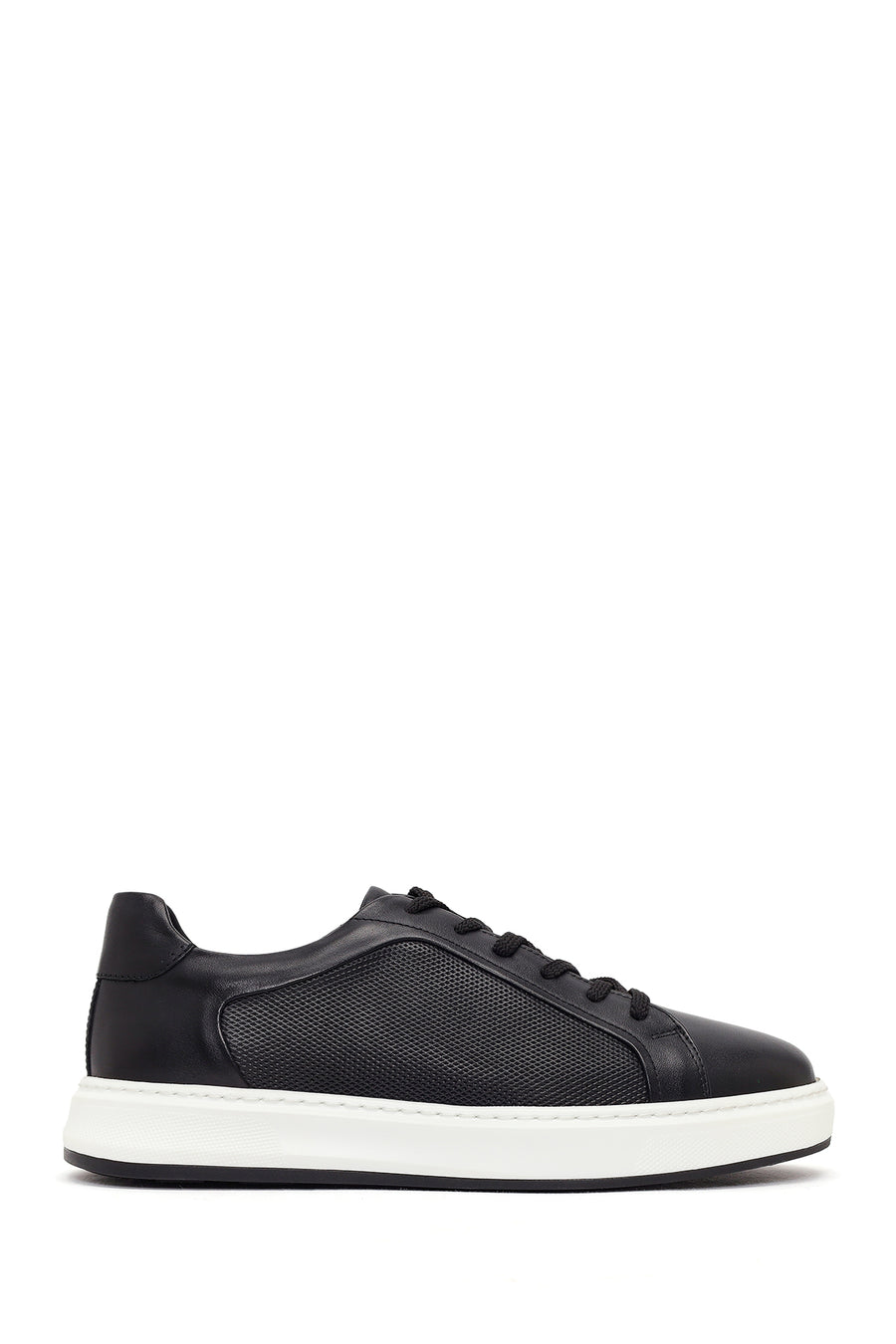Erkek Siyah Bağcıklı Deri Sneaker 26SFD688018 | Derimod